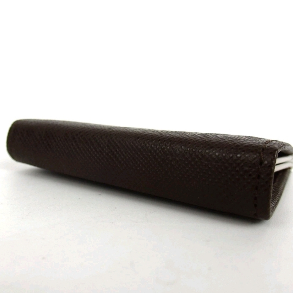 NIB Burberry Textured Brown Coin Purse Wallet Silver Kisslock Clasp | MINT - Picture 4 of 11